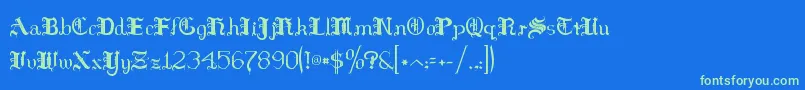 Hilds    Font – Green Fonts on Blue Background