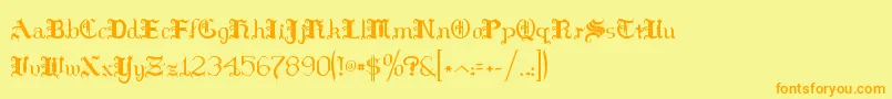 Hilds    Font – Orange Fonts on Yellow Background