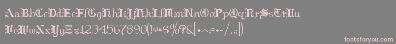 フォントHilds    – 灰色の背景にピンクのフォント