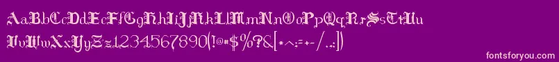 Hilds   -Schriftart – Rosa Schriften auf violettem Hintergrund