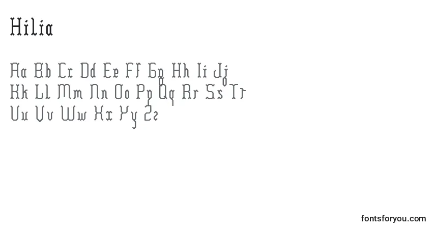 Hilia Font – alphabet, numbers, special characters