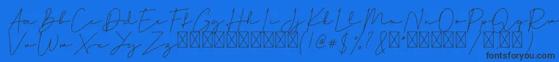 Hiliana-Schriftart – Schwarze Schriften auf blauem Hintergrund