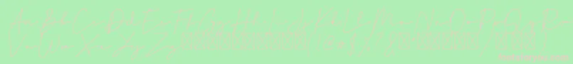 Hiliana Font – Pink Fonts on Green Background