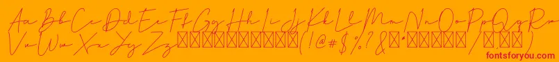 Hiliana Font – Red Fonts on Orange Background