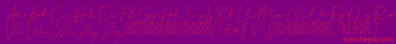 Hiliana Font – Red Fonts on Purple Background