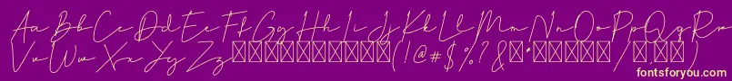 Hiliana Font – Yellow Fonts on Purple Background