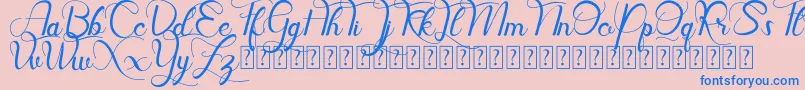 Hill Diary DEMO Font – Blue Fonts on Pink Background