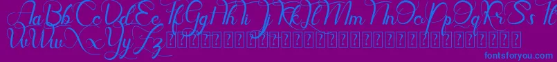 Шрифт Hill Diary DEMO – синие шрифты на фиолетовом фоне
