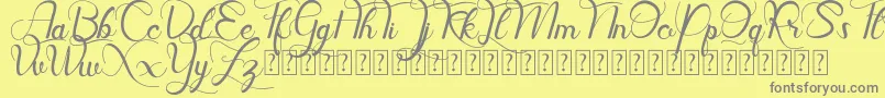 Hill Diary DEMO-fontti – harmaat kirjasimet keltaisella taustalla