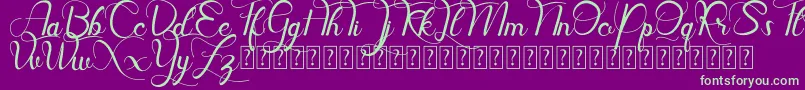 Hill Diary DEMO-fontti – vihreät fontit violetilla taustalla