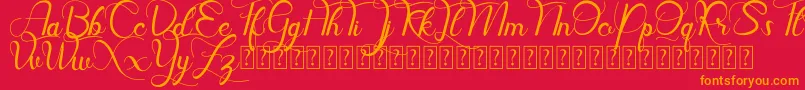 Шрифт Hill Diary DEMO – оранжевые шрифты на красном фоне