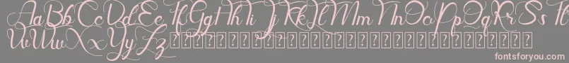 Шрифт Hill Diary DEMO – розовые шрифты на сером фоне
