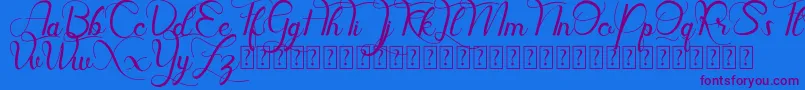 Hill Diary DEMO Font – Purple Fonts on Blue Background