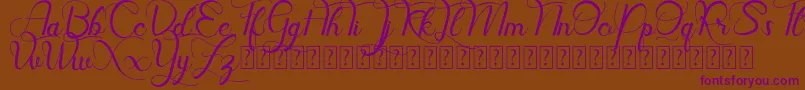 Шрифт Hill Diary DEMO – фиолетовые шрифты на коричневом фоне