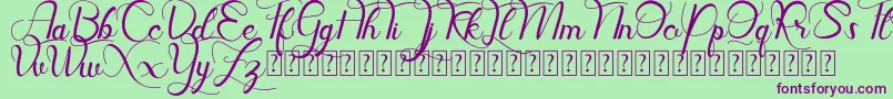 Шрифт Hill Diary DEMO – фиолетовые шрифты на зелёном фоне