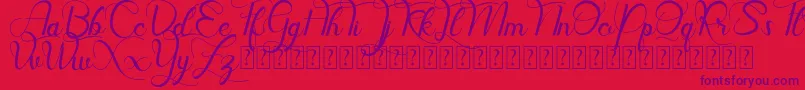 Hill Diary DEMO Font – Purple Fonts on Red Background