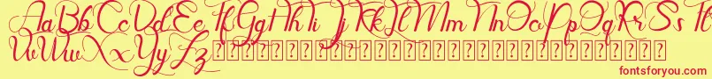 Hill Diary DEMO-fontti – punaiset fontit keltaisella taustalla