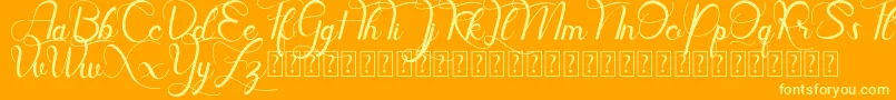 Шрифт Hill Diary DEMO – жёлтые шрифты на оранжевом фоне