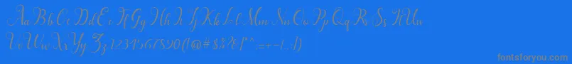 フォントHillah  – 青い背景に灰色の文字