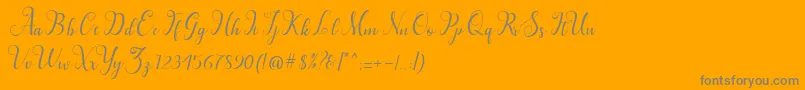 フォントHillah  – オレンジの背景に灰色の文字