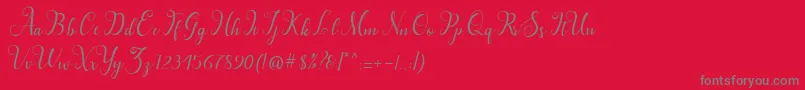 フォントHillah  – 赤い背景に灰色の文字