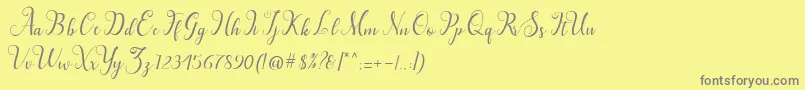 Hillah  Font – Gray Fonts on Yellow Background
