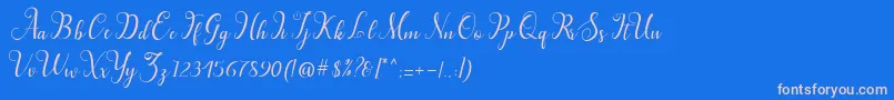 フォントHillah  – ピンクの文字、青い背景