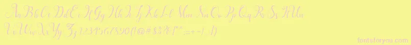 Hillah  Font – Pink Fonts on Yellow Background