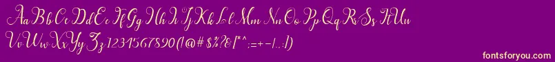 フォントHillah  – 紫の背景に黄色のフォント