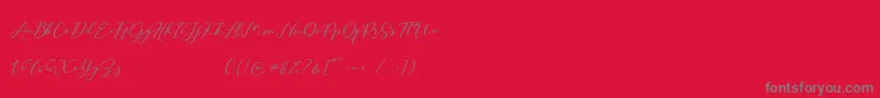 hilland Font – Gray Fonts on Red Background