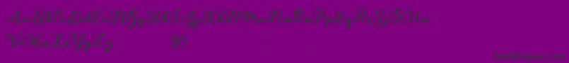 Hillary Script Demo Font – Black Fonts on Purple Background