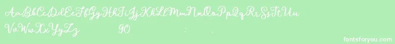 Hillary Script Demo Font – White Fonts on Green Background