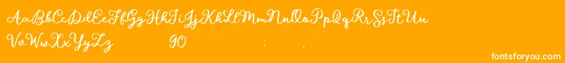 Hillary Script Demo Font – White Fonts on Orange Background