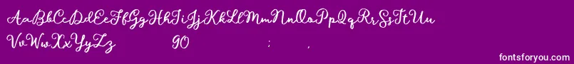 Hillary Script Demo Font – White Fonts on Purple Background