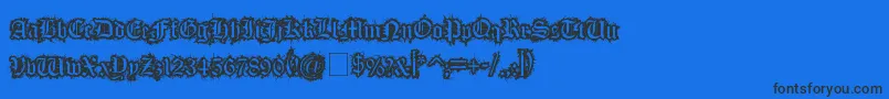 フォントFleshWound – 黒い文字の青い背景