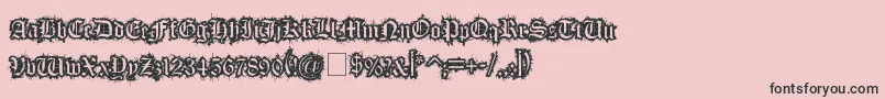 FleshWound Font – Black Fonts on Pink Background