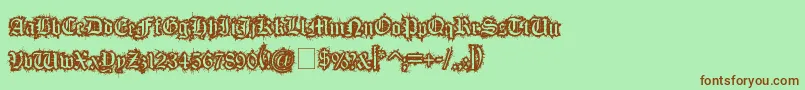 FleshWound Font – Brown Fonts on Green Background