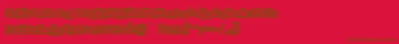 FleshWound Font – Brown Fonts on Red Background