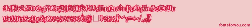 FleshWound-fontti – punaiset fontit vaaleanpunaisella taustalla