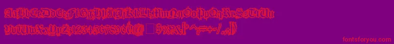 FleshWound-Schriftart – Rote Schriften auf violettem Hintergrund