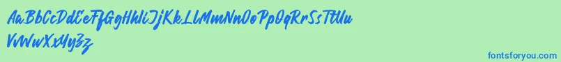 Hillend Font – Blue Fonts on Green Background