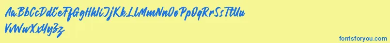 Hillend Font – Blue Fonts on Yellow Background
