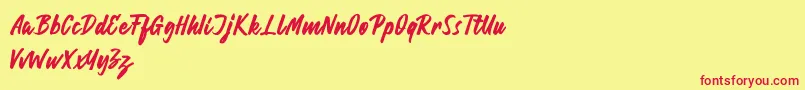 Hillend Font – Red Fonts on Yellow Background