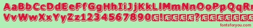 More about hillock Font hillock Font – Red Fonts on Green Background