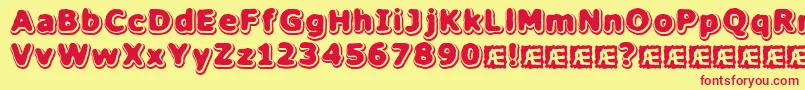 hillock Font – Red Fonts on Yellow Background
