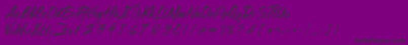 Hillstone-Schriftart – Schwarze Schriften auf violettem Hintergrund