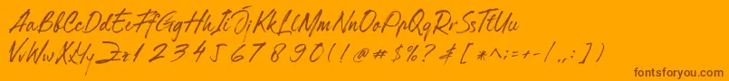 Hillstone-Schriftart – Braune Schriften auf orangefarbenem Hintergrund