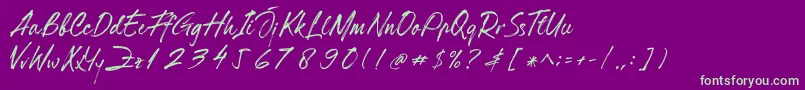 Hillstone Font – Green Fonts on Purple Background