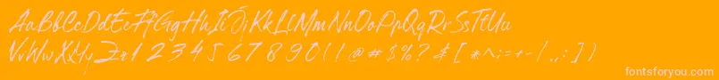 Hillstone-Schriftart – Rosa Schriften auf orangefarbenem Hintergrund