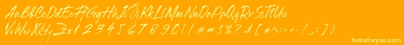 Hillstone Font – Yellow Fonts on Orange Background